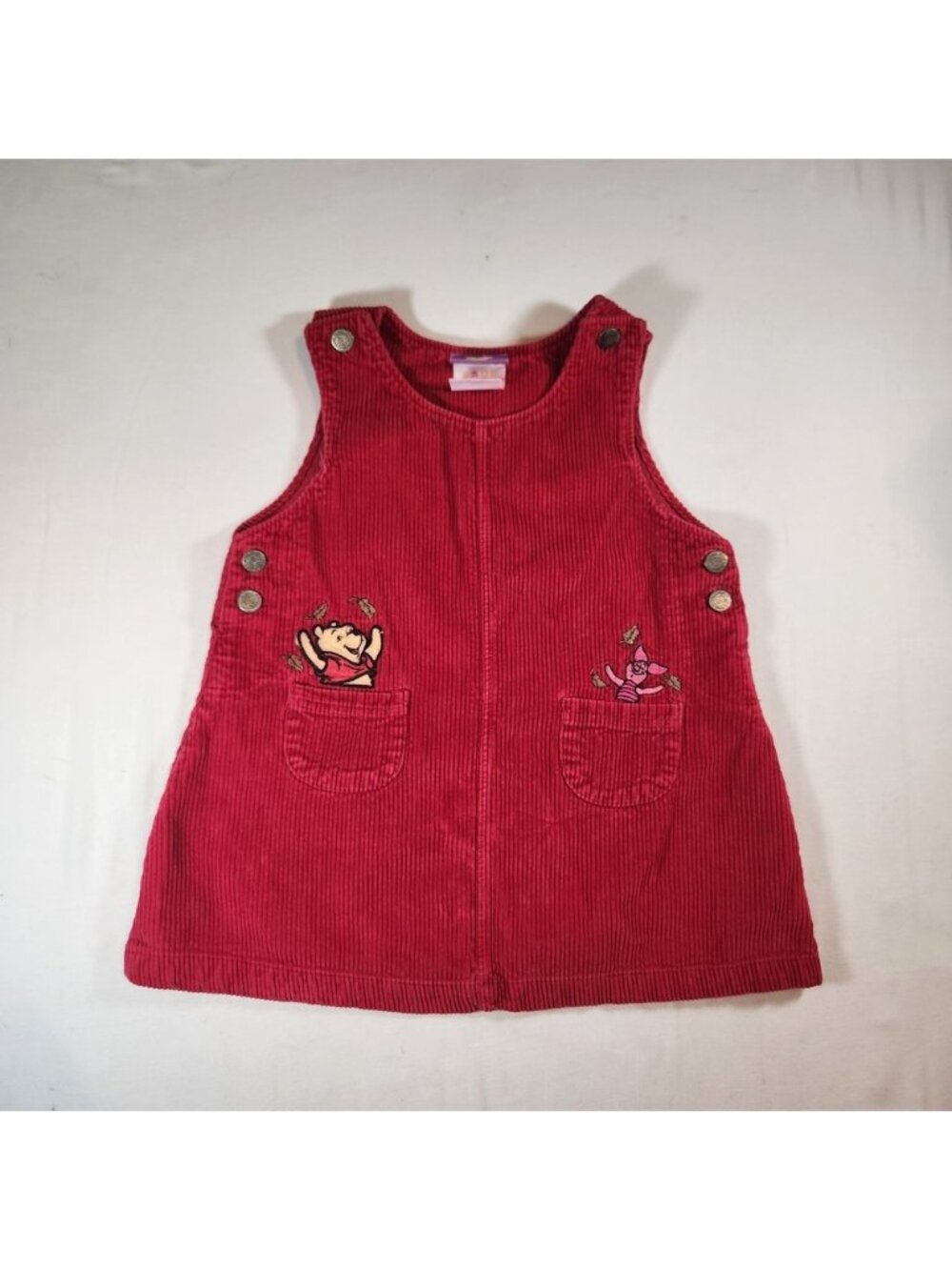 Disney Fall Winnie the Pooh Red Corduroy Jumper Dress Pooh & Piglet Toddler 3T